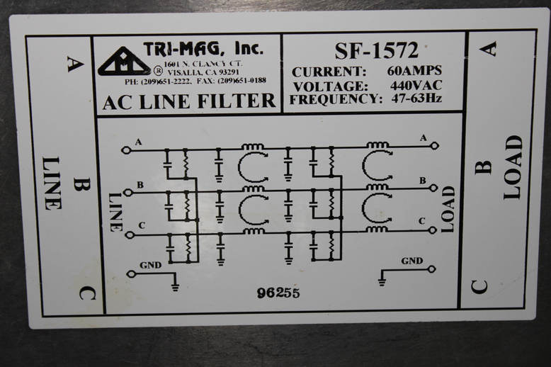 AC LINE FILTER 60AMPS 440VAC 47-63Hz