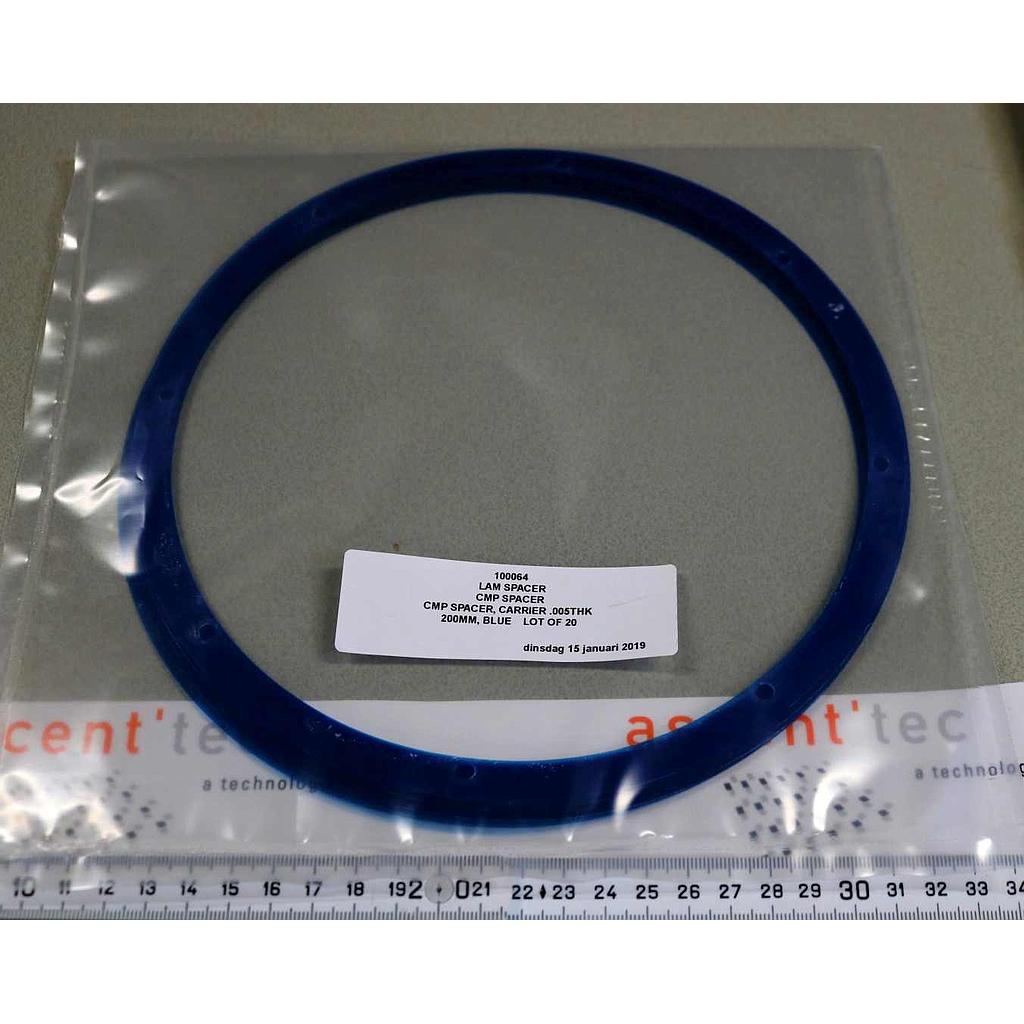 CMP SPACER, CARRIER .005THK 200mm, BLUE, LOT OF 20