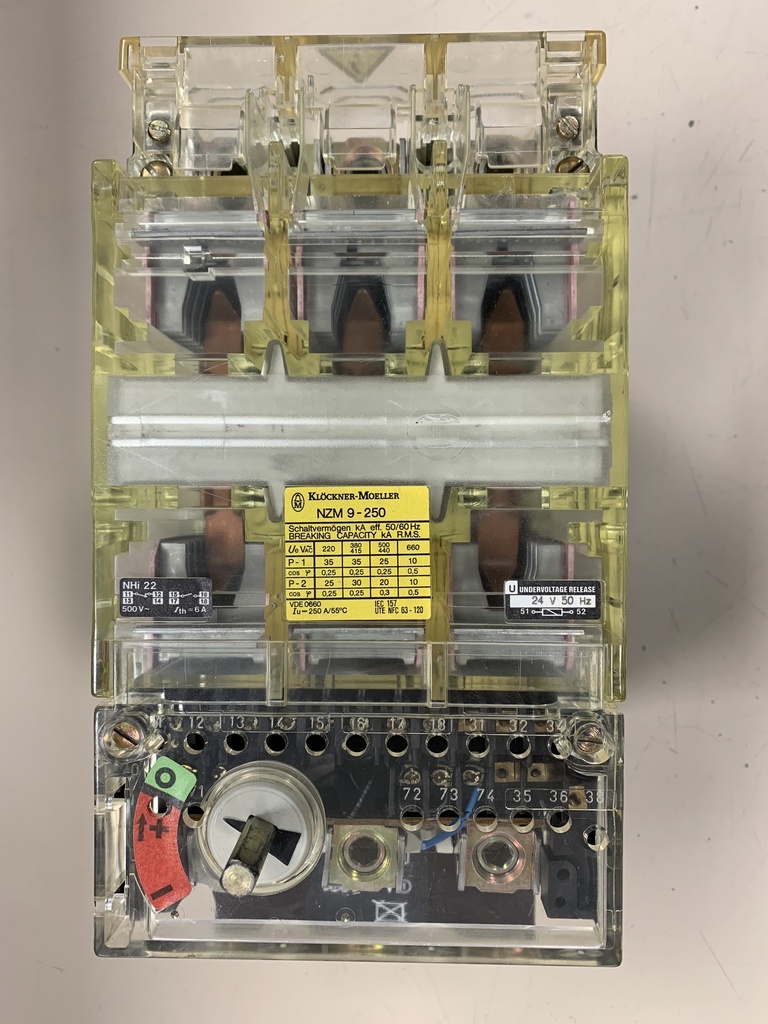 Klockner Moeller 3 Phase Circuit Breaker 250A + MS9 Motor Disconnect Switch
