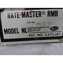 [RMB-52-SSV/505562] Rate-Master Flowmeter, 5" Scale 5-50 SCFH Air, SS Valve